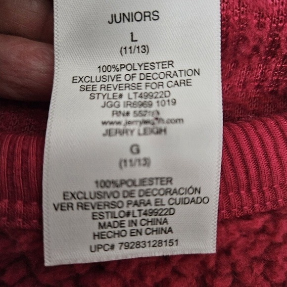 Juniors L (11-13) Harry Potter Hogwarts Sequin Plush Fleece Shirt LN #LT499220 - Picture 6 of 6